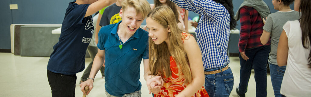 Youth Exchange participants with disabilities try square dancing