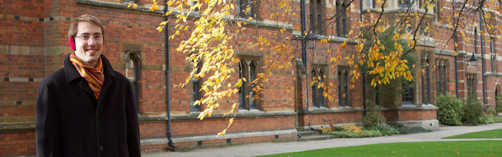 Dwight Richardson Kelly dressed warmly on fall day at Oxford