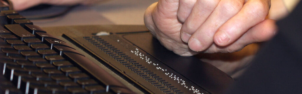 Hands on braille keyboard