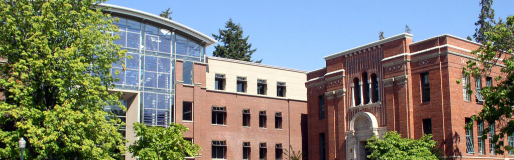 College campus skyline