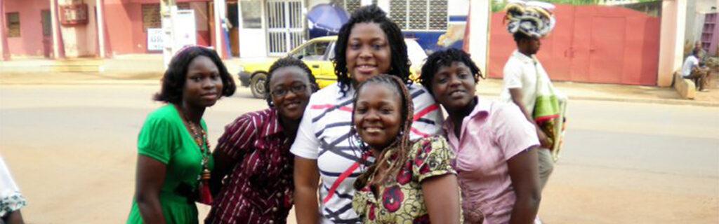 Callie in center of a group of Cameroonian women