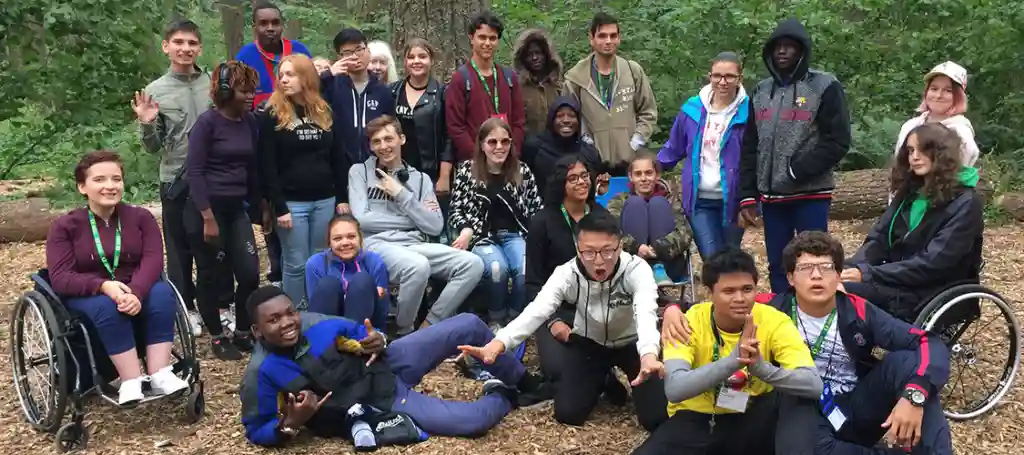 Group of student's at Spencer's Butte Challenge Course